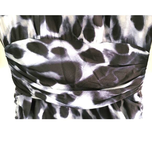 Whistles Silk Blend Blue Tones Ruched Full Back Zip Bodycon Dress 6 - Picture 10 of 12